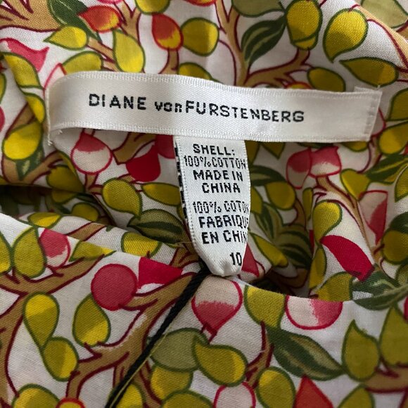 NWT Diane von Furstenberg 100% Cotton Floral Print Box Print Size 10 - Picture 5 of 7